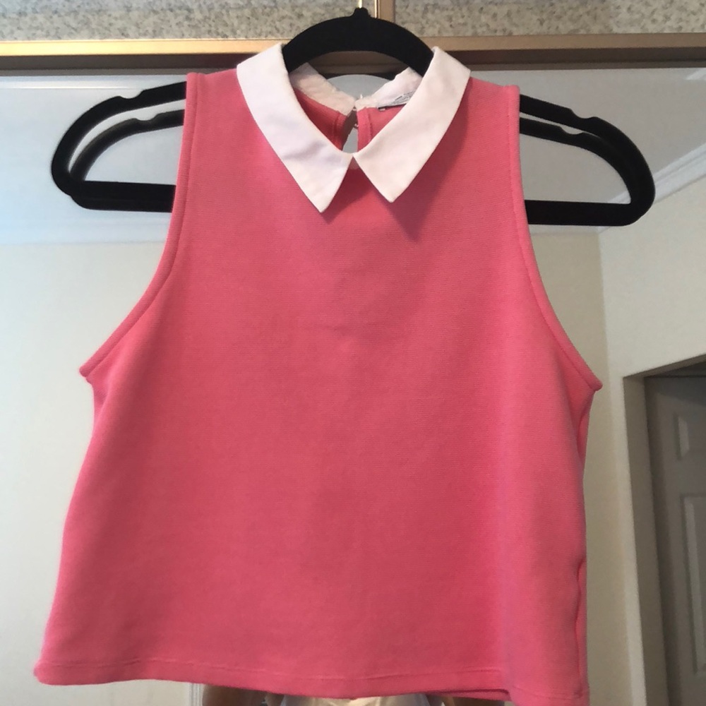 Size small pink collared shirt from France Zara